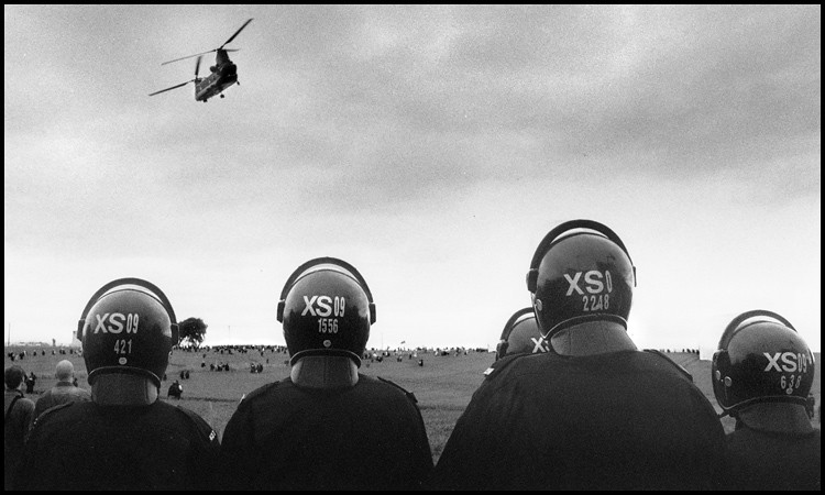 Chinnok helicopter bringing police reinforcements, G8, Gleneagles, 2005