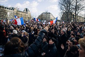 Paris demo in response to the Charlie Hebdo attackk
