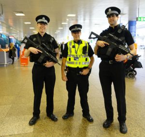 Armed police at Glasgow airport